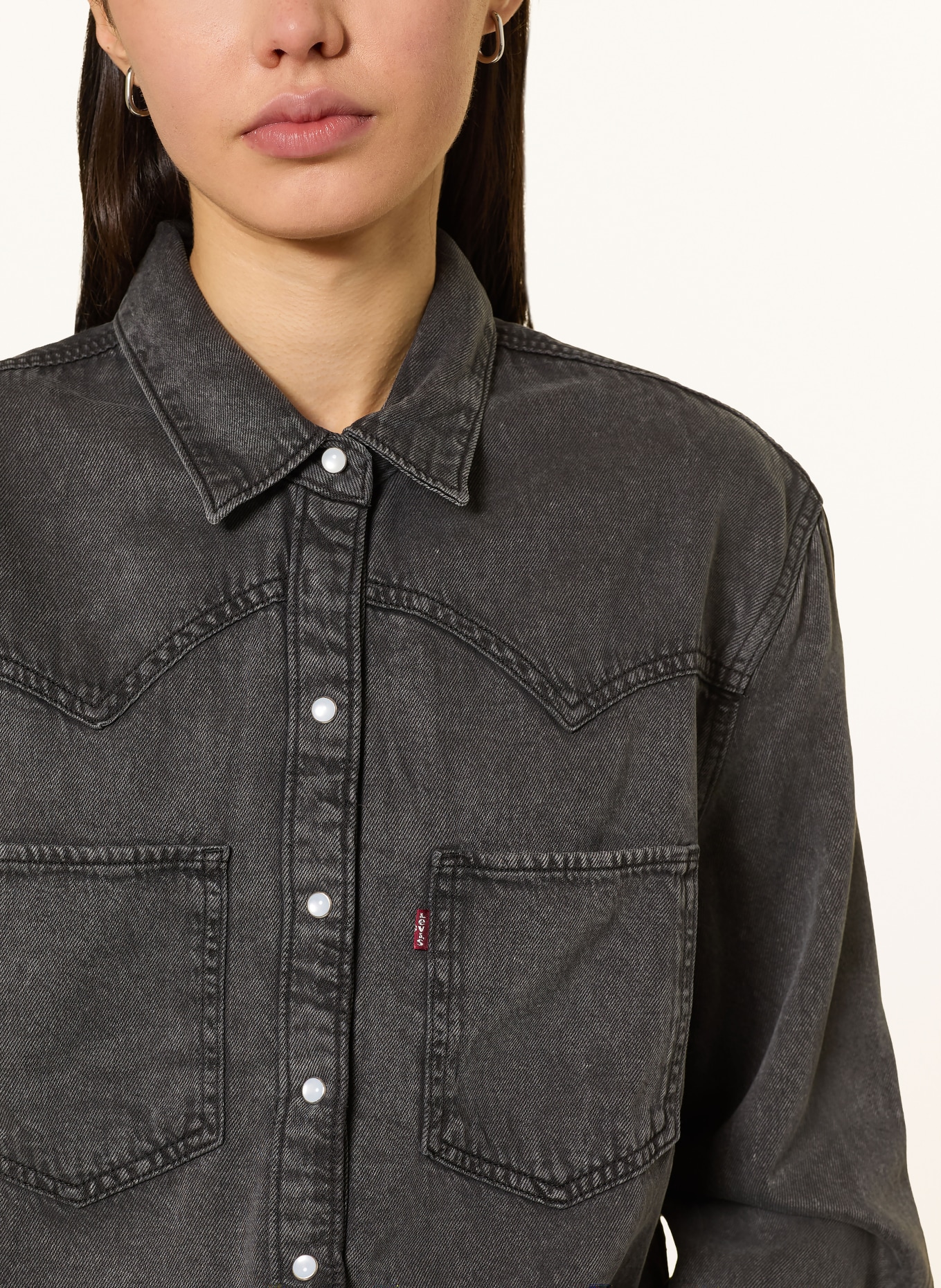 Levi's® Džínová košile: TMAVĚ ŠEDÁ