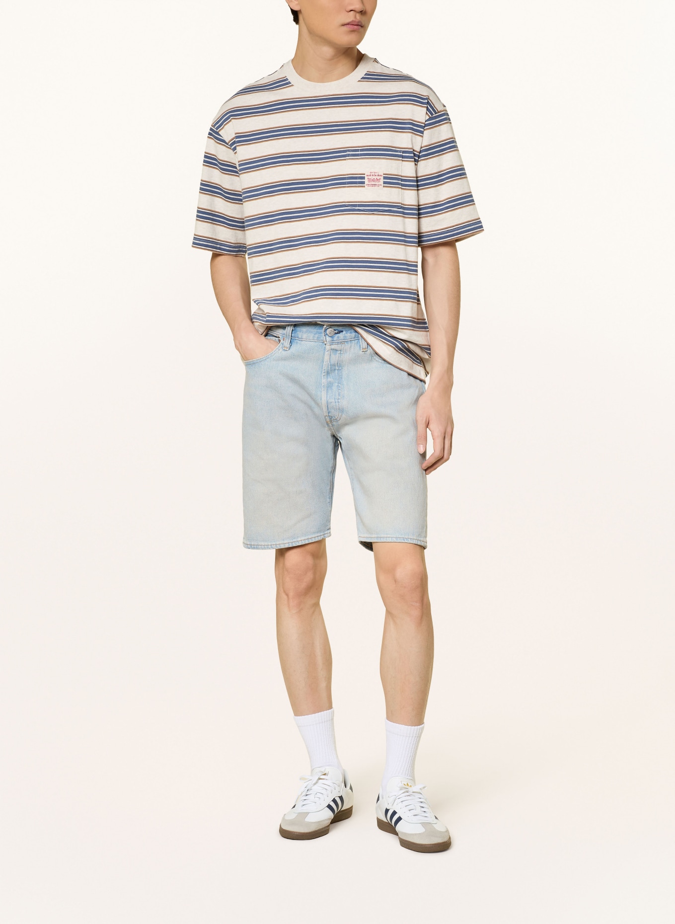 Levi's® Jeansshorts 501® Regular Fit: 80 Light Indigo - Worn In