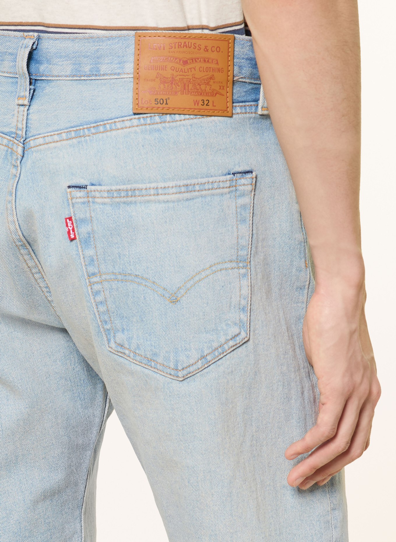Levi's® Jeansshorts 501® Regular Fit: 80 Light Indigo - Worn In