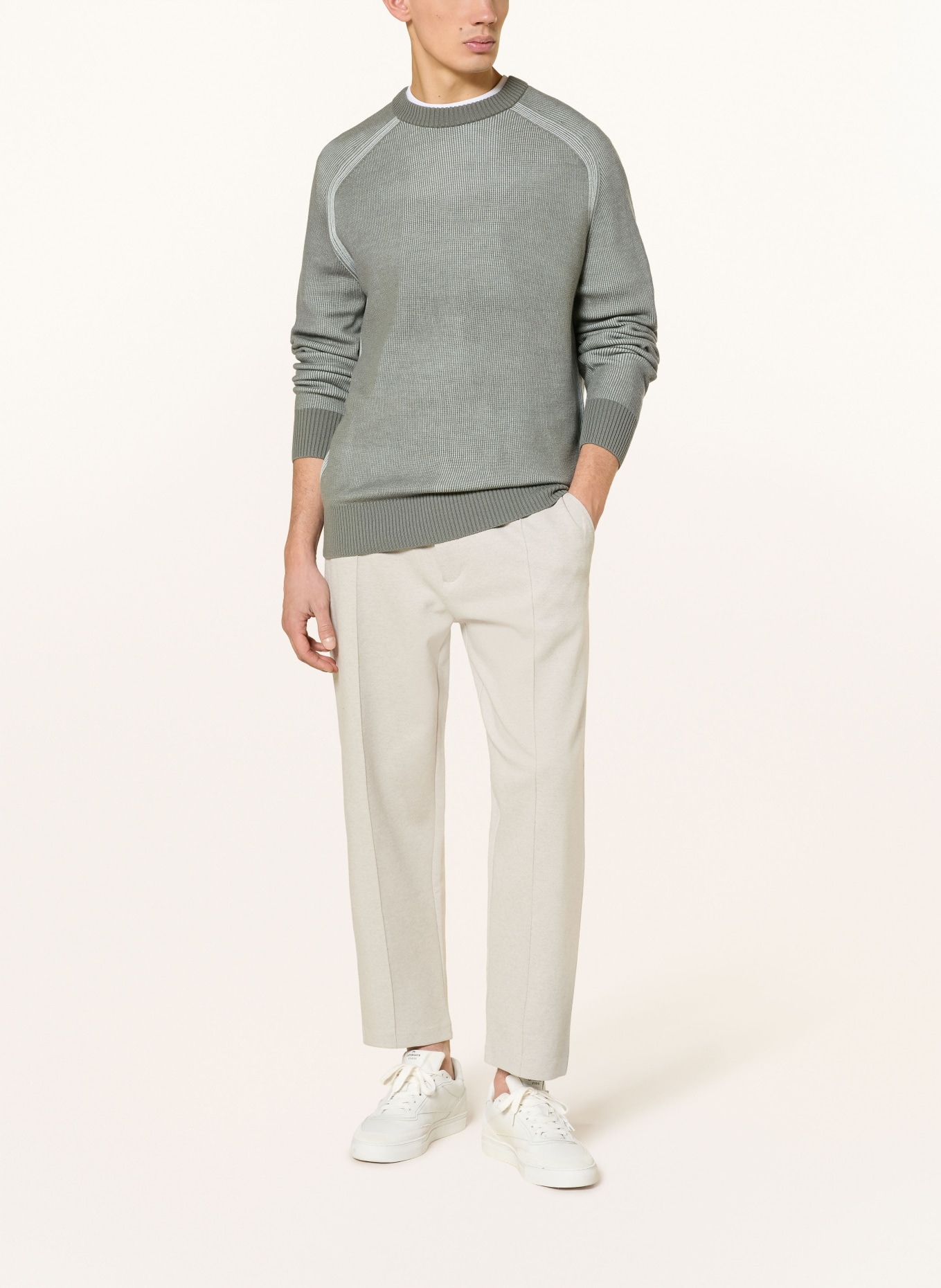 BOSS Pullover AKAJER: DUNKELGRAU / HELLGRAU