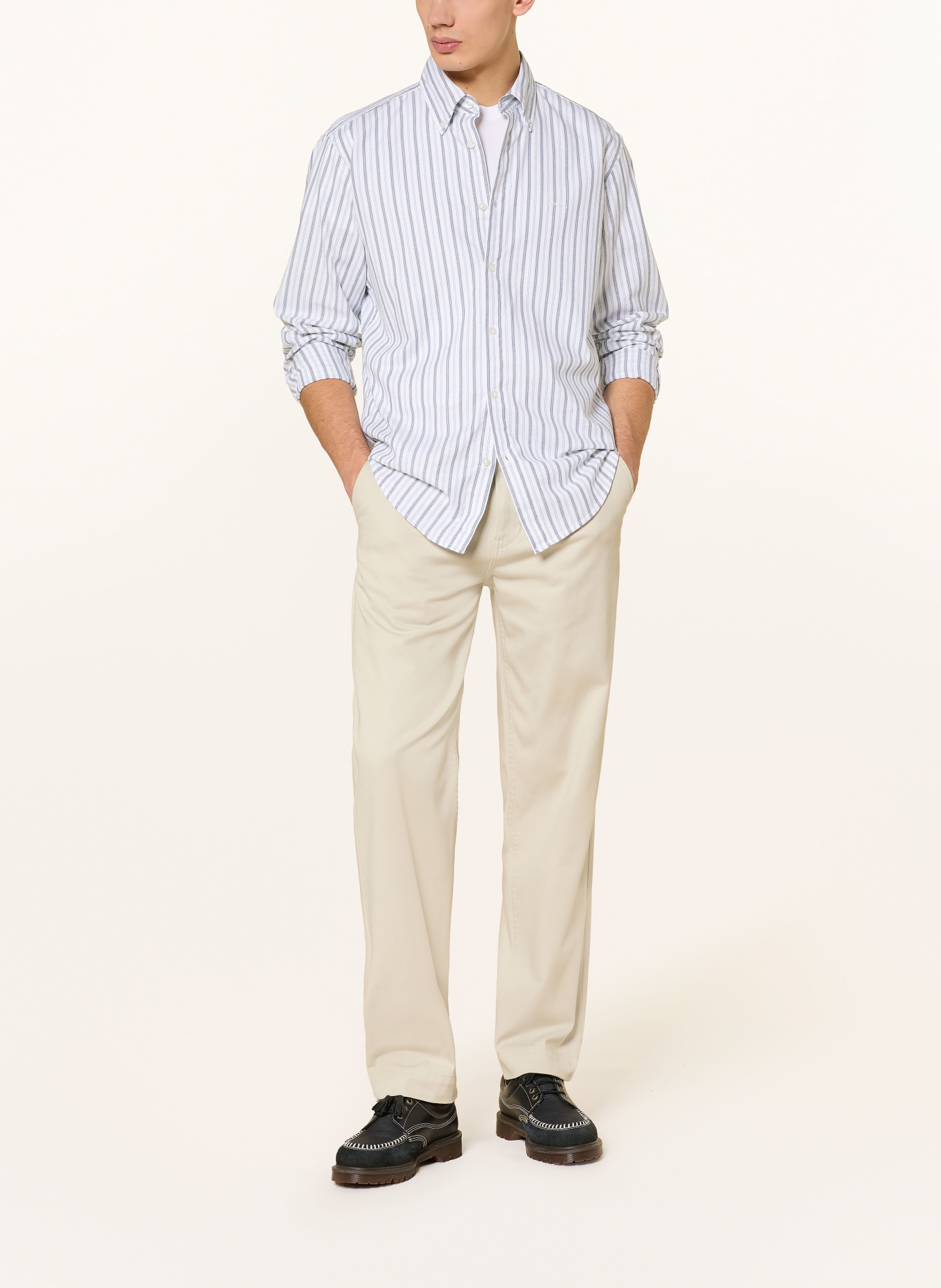 BOSS Hemd RICOPLUS Slim Fit: WEISS / BLAUGRAU / HELLBLAU