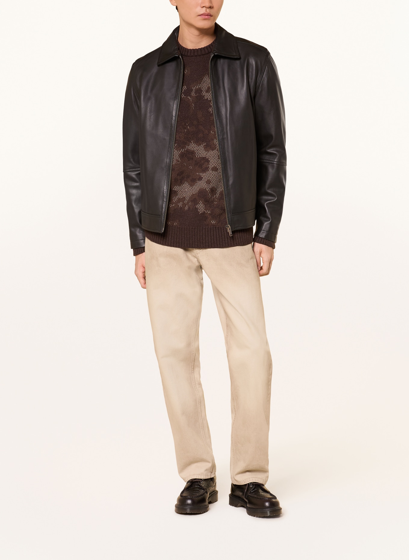 BOSS Lederjacke JOGEAR: SCHWARZ