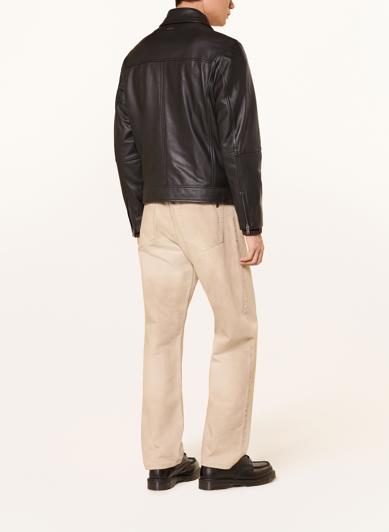 BOSS Lederjacke JOGEAR: SCHWARZ