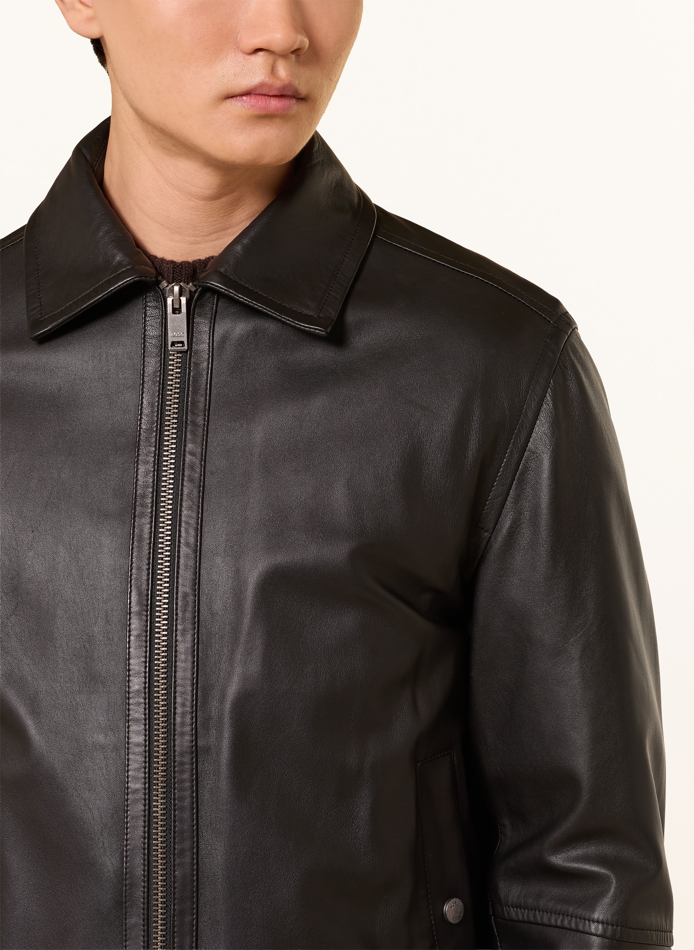 BOSS Lederjacke JOGEAR: SCHWARZ
