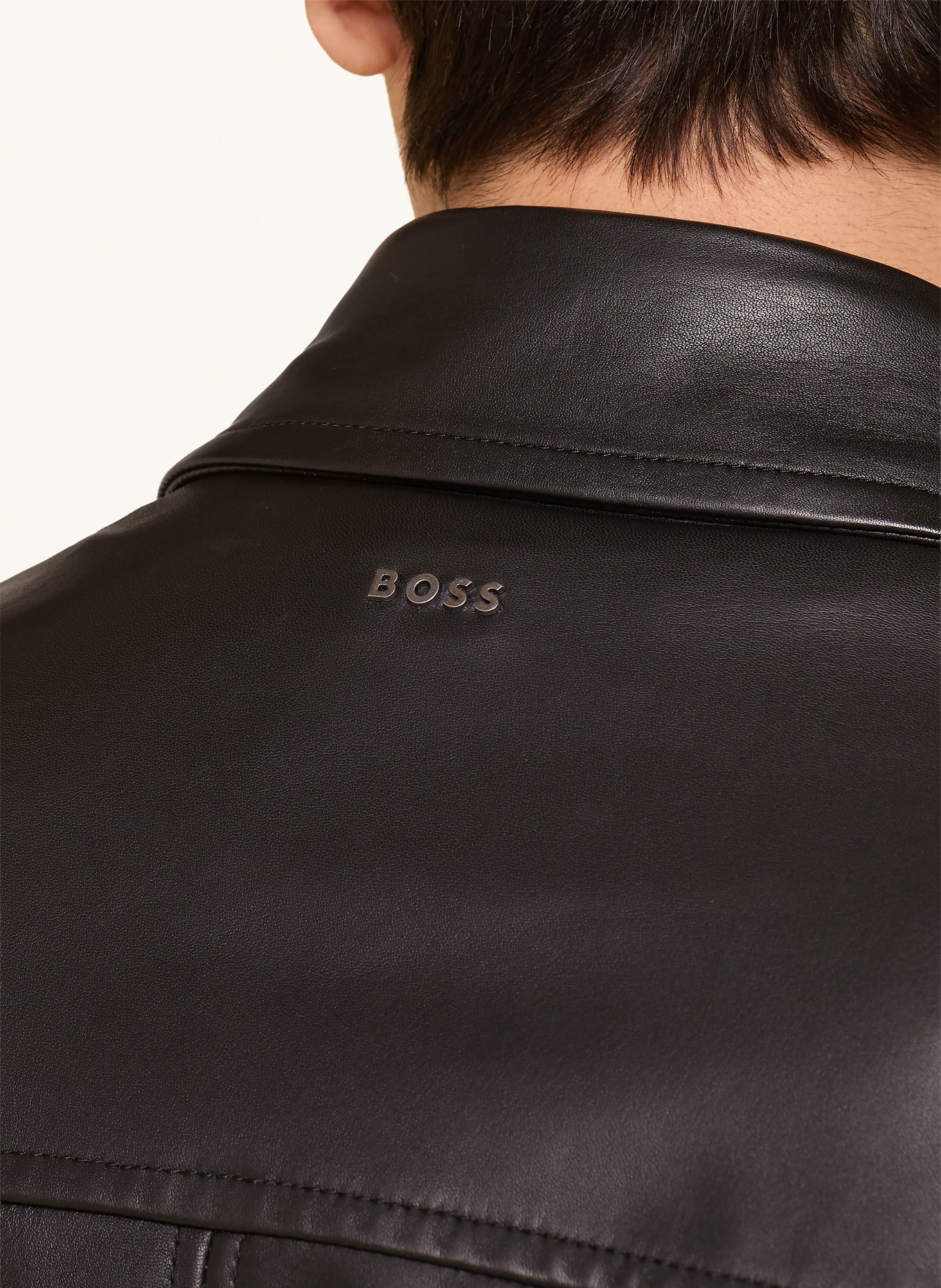 BOSS Lederjacke JOGEAR: SCHWARZ