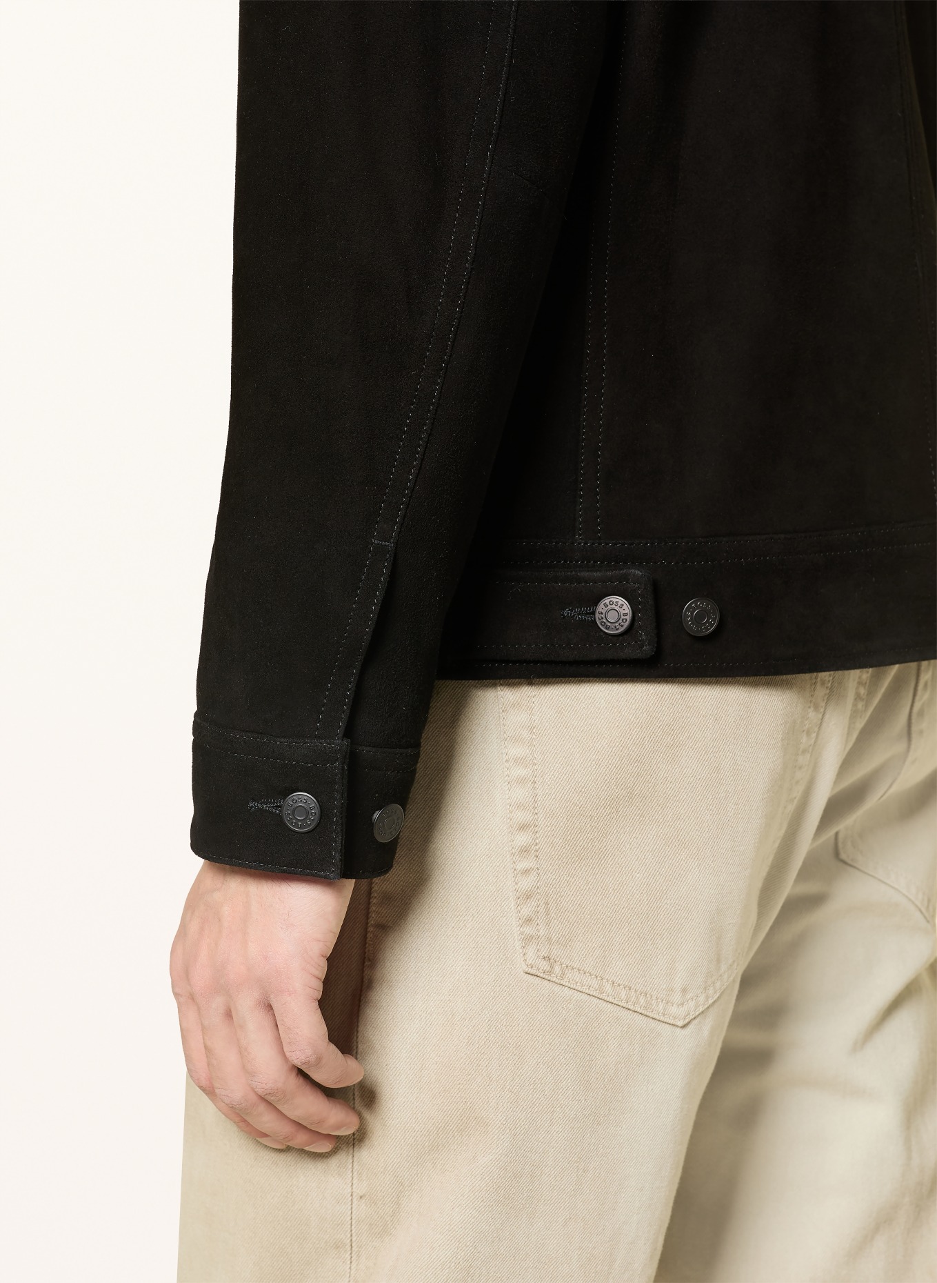 BOSS Lederjacke JOHOT: SCHWARZ