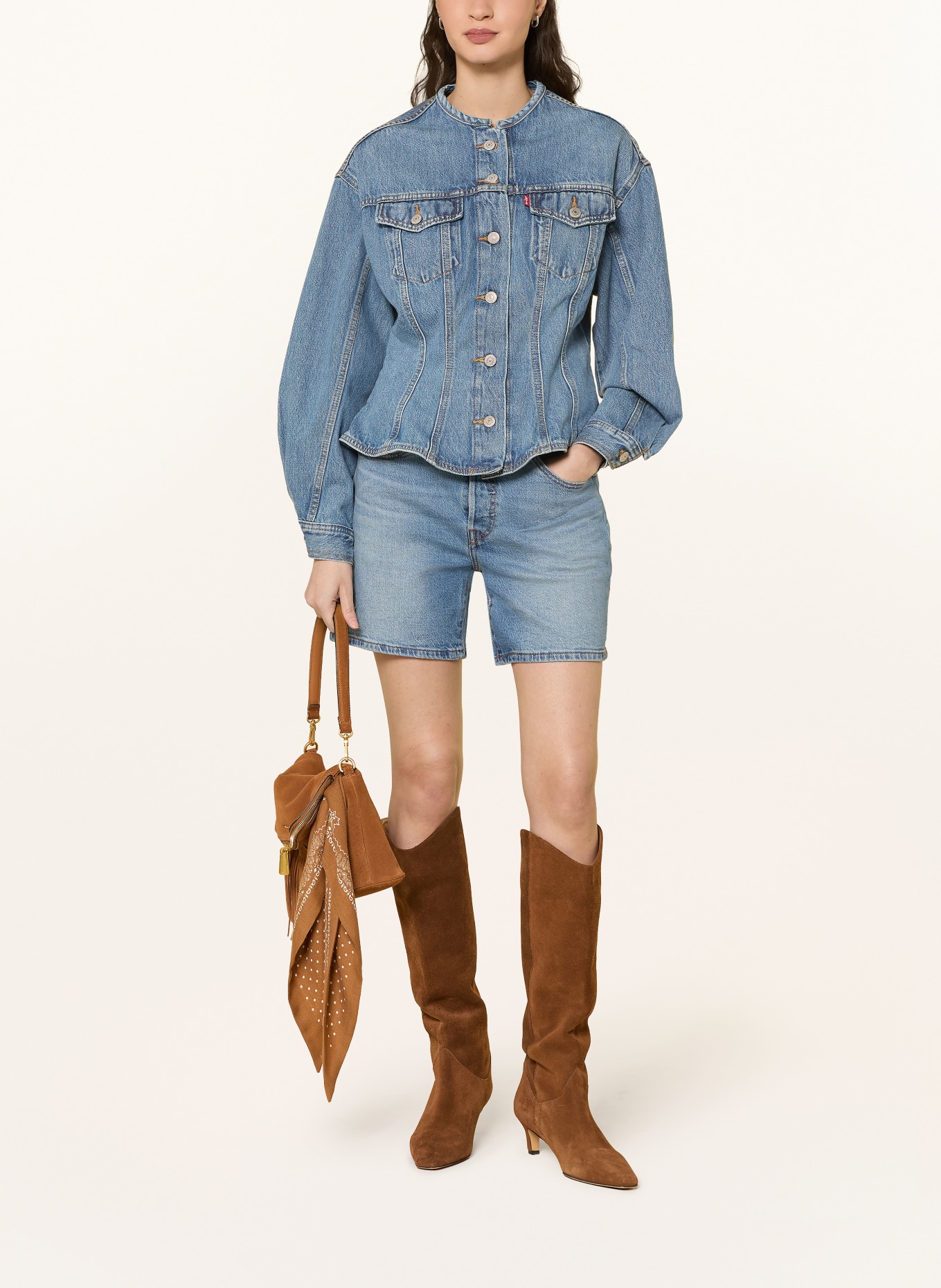 Levi's® Džínové šortky 501 MID THIGH: 06 Med Indigo - Worn In