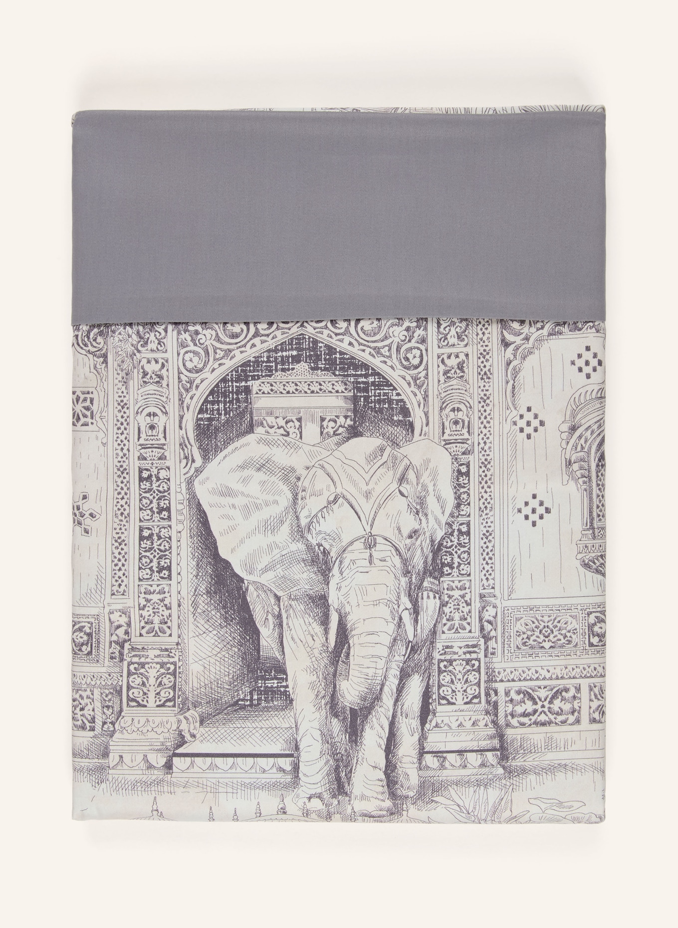 fleuresse Bettwäsche MODERN ELEGANCE S: HELLGRAU / DUNKELLILA / SCHWARZ