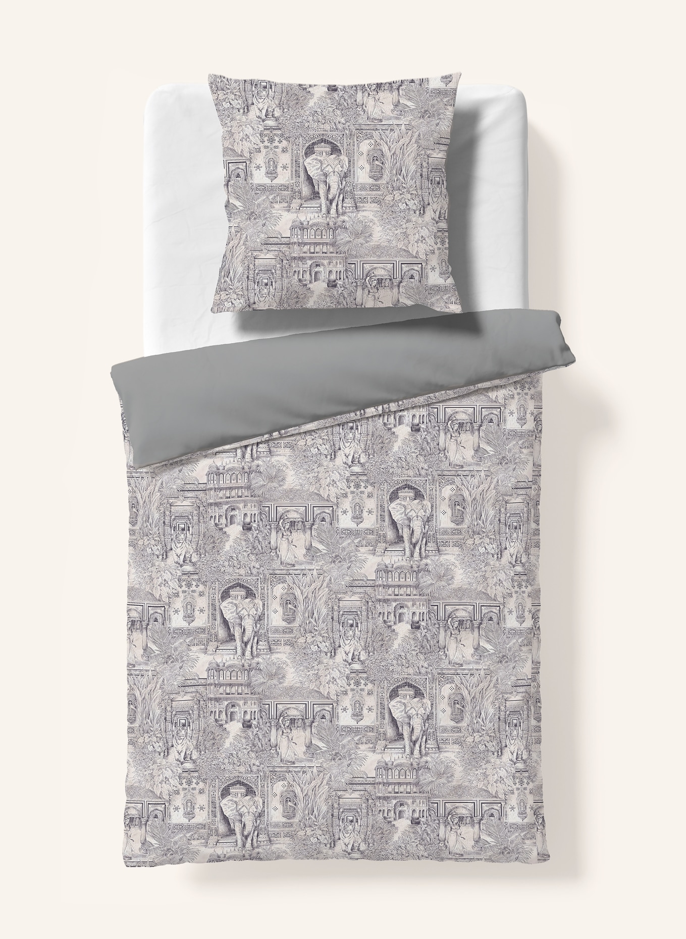 fleuresse Linge de lit MODERN ELEGANCE S: GRIS CLAIR / LILAS FONCÉ / NOIR