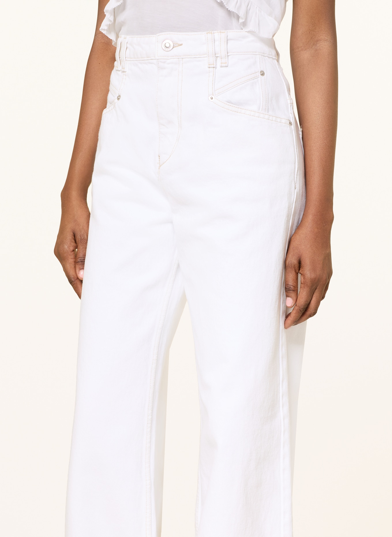 MARANT ÉTOILE Dżinsy z szerokimi nogawkami LEMONY: 20WH white