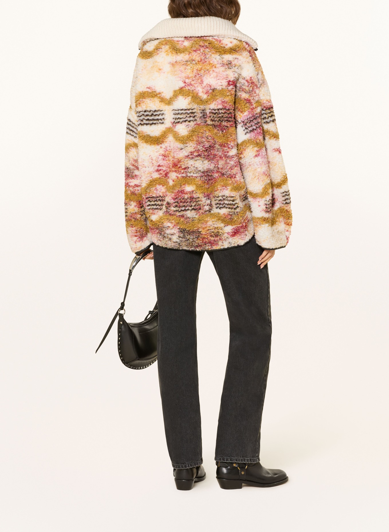 MARANT ÉTOILE Fleece-Troyer MARNER: ECRU / DUNKELROT / KHAKI