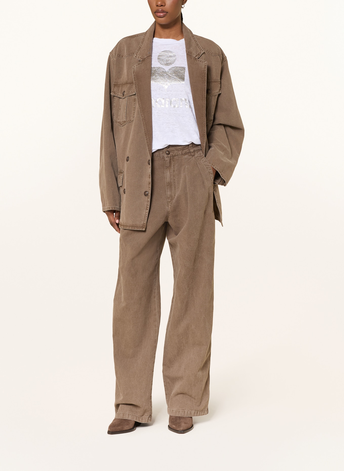 MARANT ÉTOILE Džíny s širokými nohavicemi NADINE: 50DZ Dark Bronze