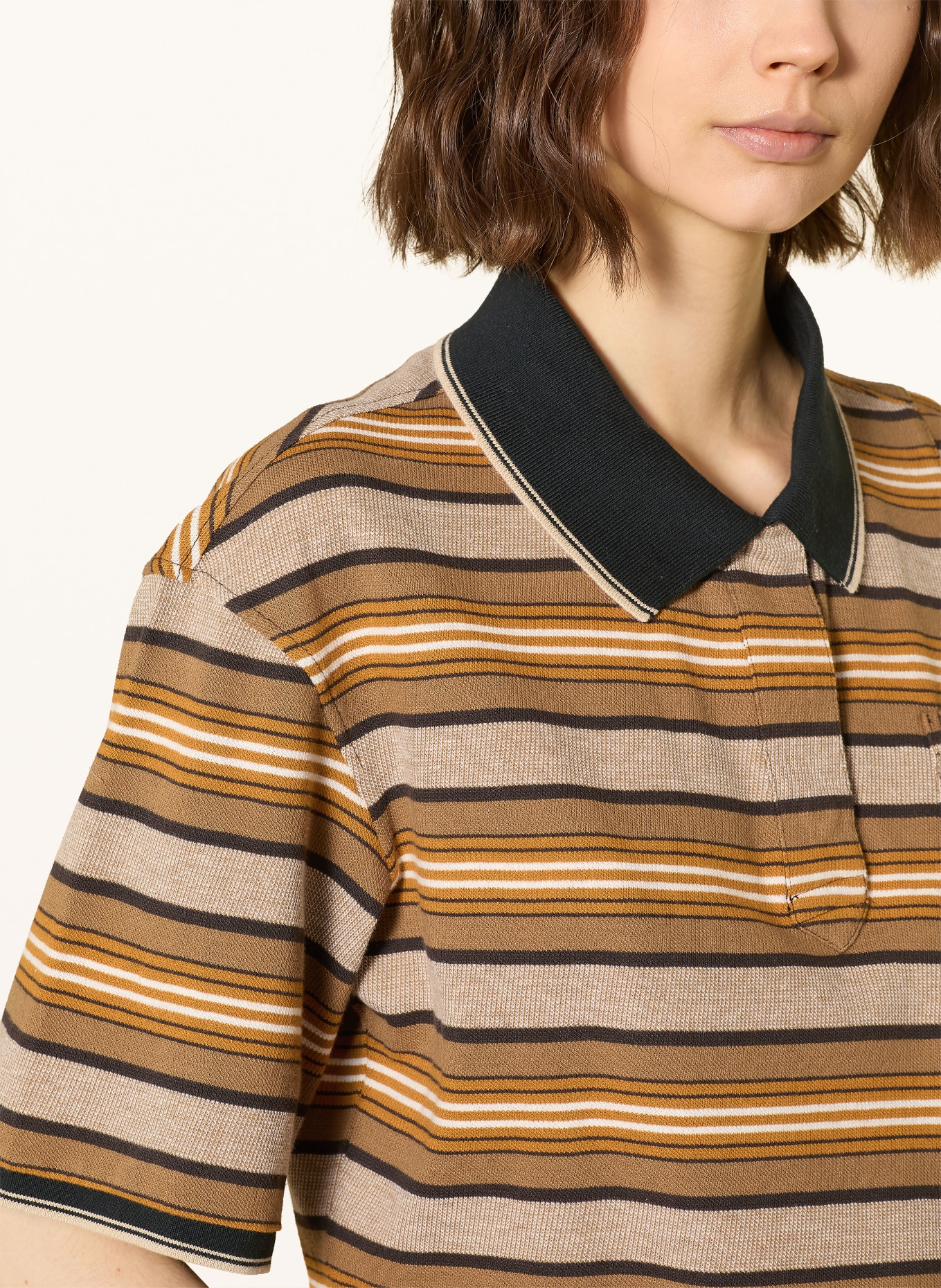 MARANT ÉTOILE Jersey-Poloshirt ZEWEL: COGNAC / BRAUN / SCHWARZ