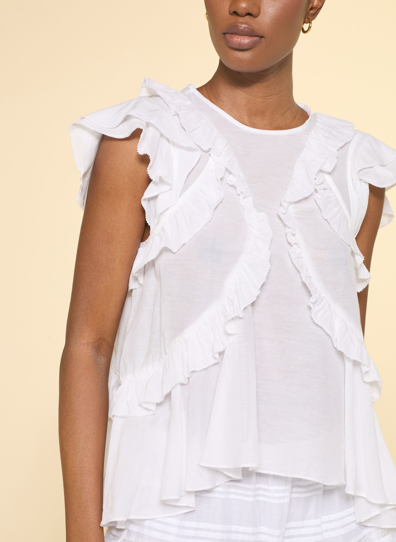 MARANT ÉTOILE Blusentop NALOU mit Rüschen: WEISS