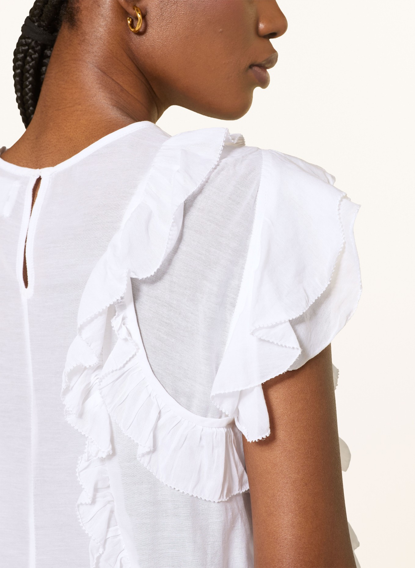 MARANT ÉTOILE Blusentop NALOU mit Rüschen: WEISS