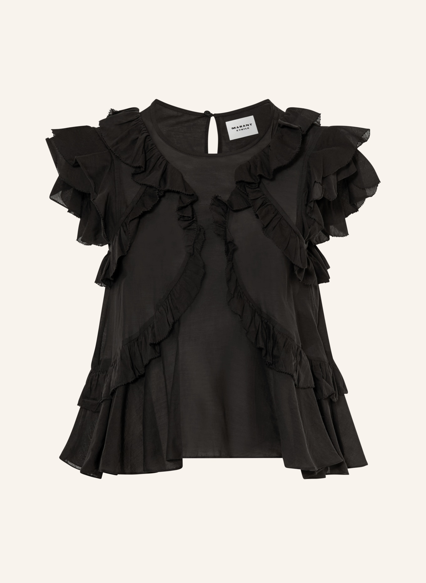 MARANT ÉTOILE Bluzka NALOU z falbanami: CZARNY