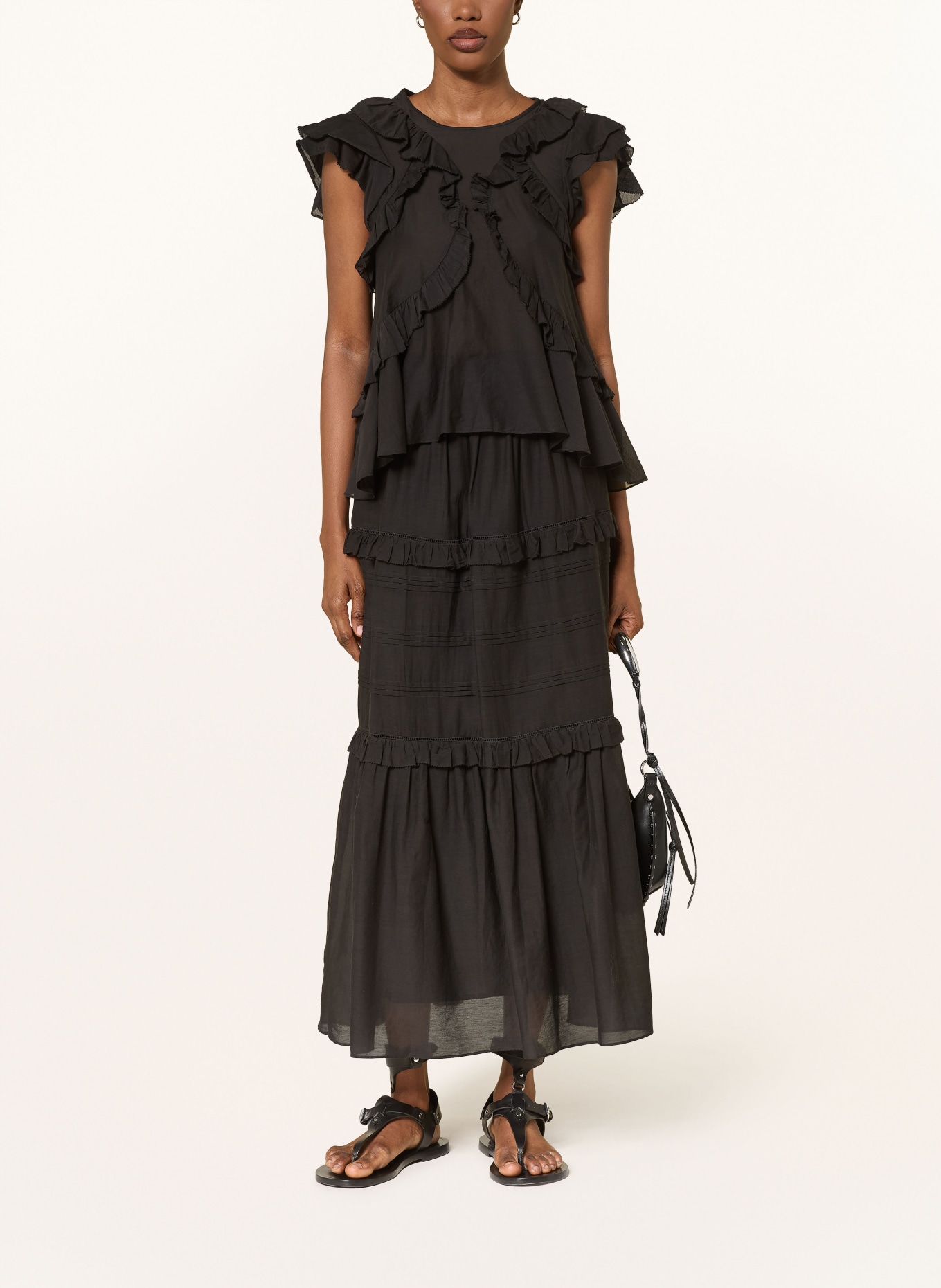 MARANT ÉTOILE Bluzka NALOU z falbanami: CZARNY