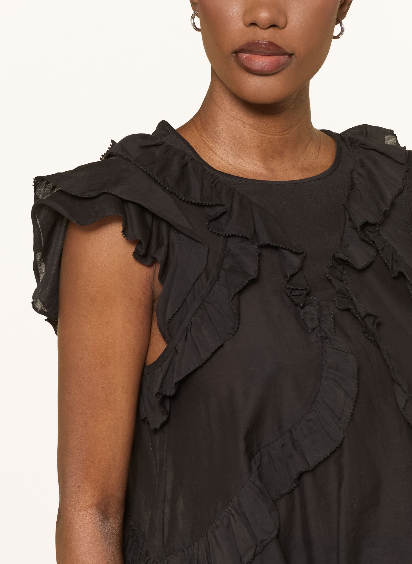 MARANT ÉTOILE Bluzka NALOU z falbanami: CZARNY