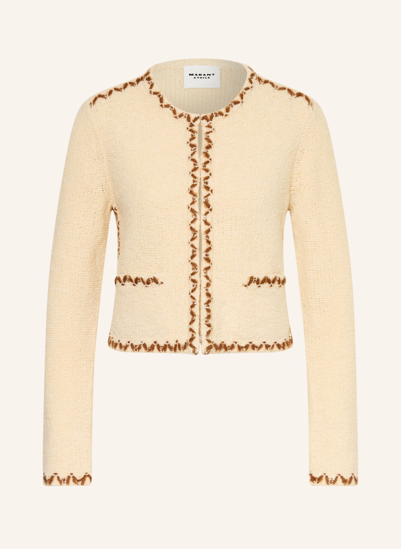 MARANT ÉTOILE Strickjacke ROCHELLE: ECRU / BRAUN