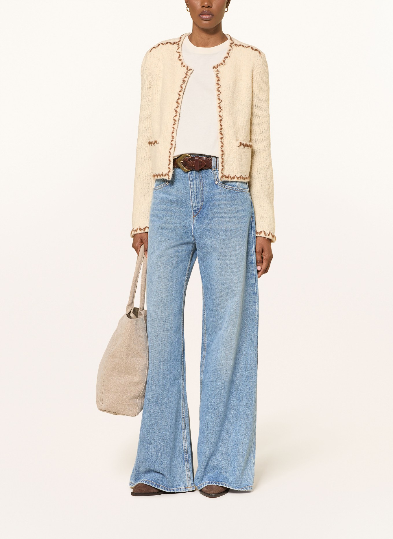 MARANT ÉTOILE Strickjacke ROCHELLE: ECRU / BRAUN