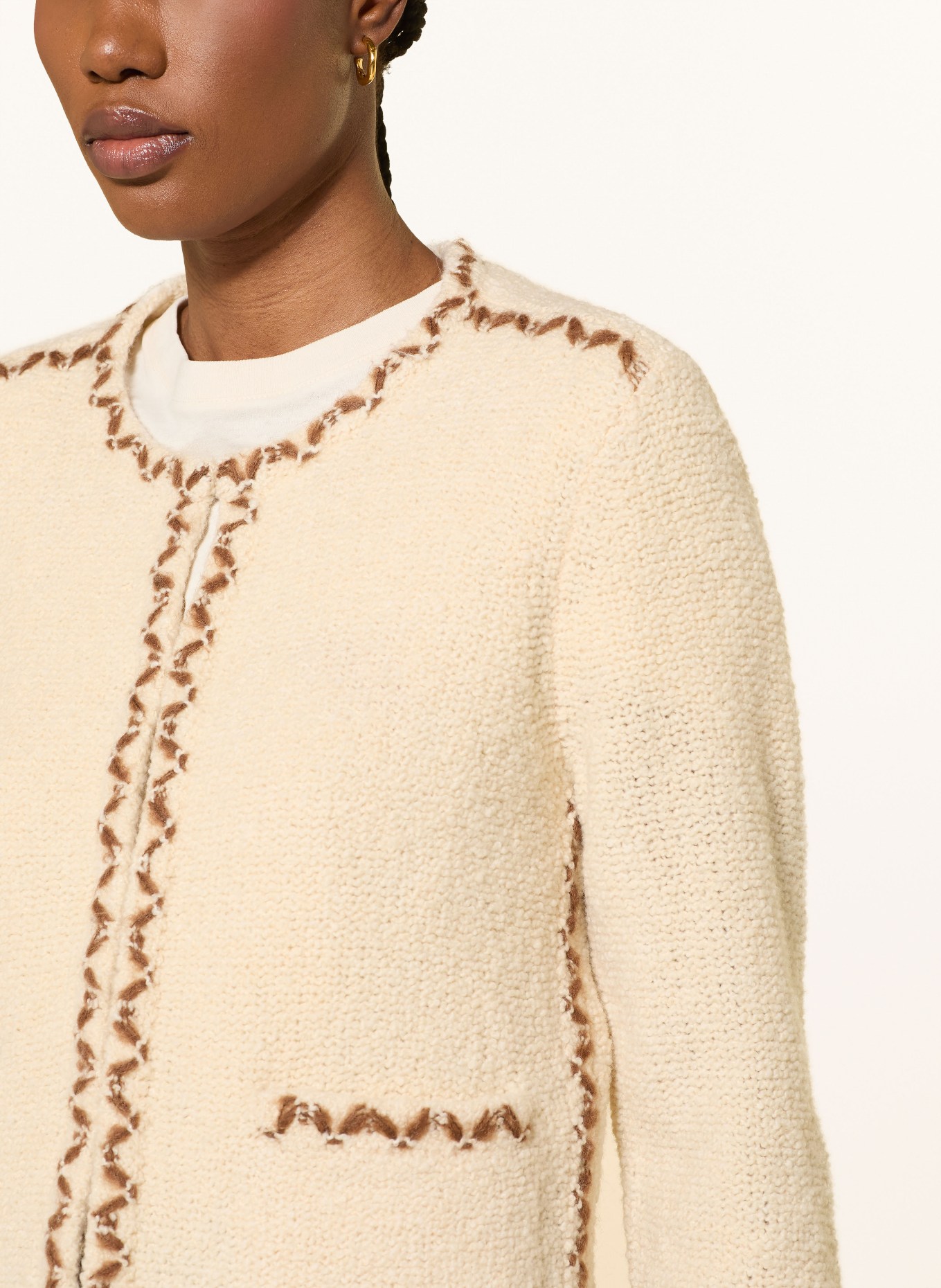 MARANT ÉTOILE Strickjacke ROCHELLE: ECRU / BRAUN
