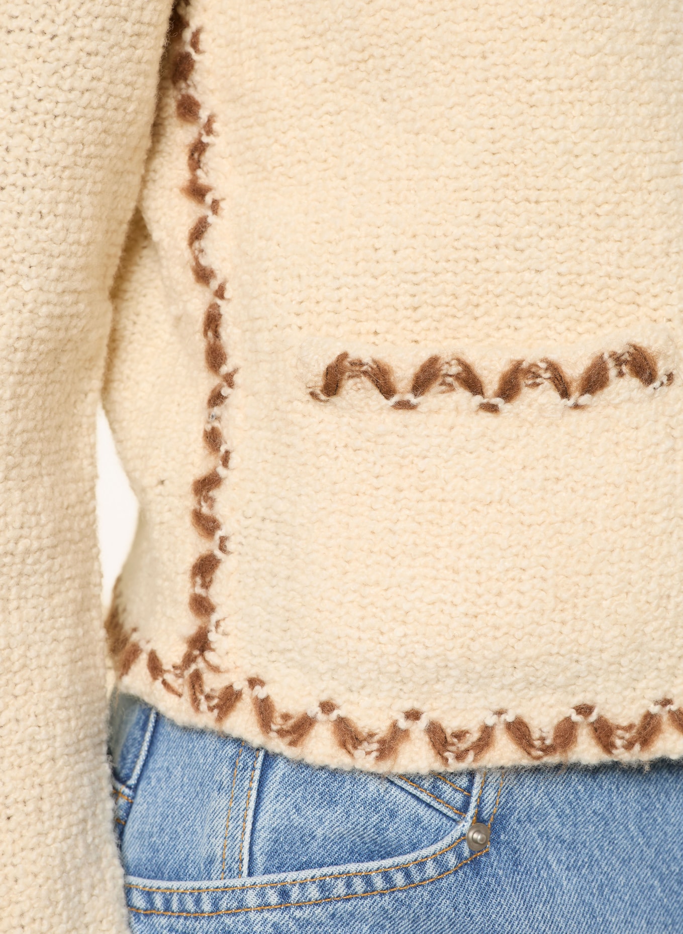 MARANT ÉTOILE Strickjacke ROCHELLE: ECRU / BRAUN