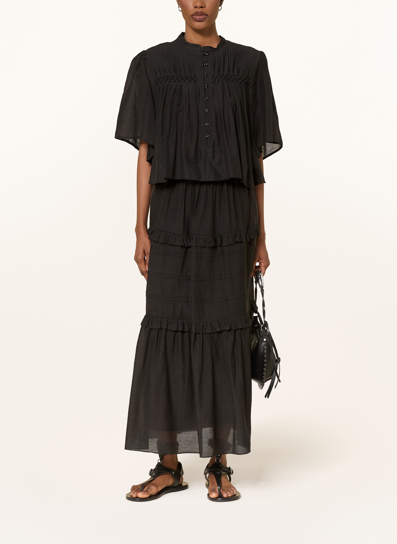 MARANT ÉTOILE Rock VOLODIA mit Rüschen: SCHWARZ