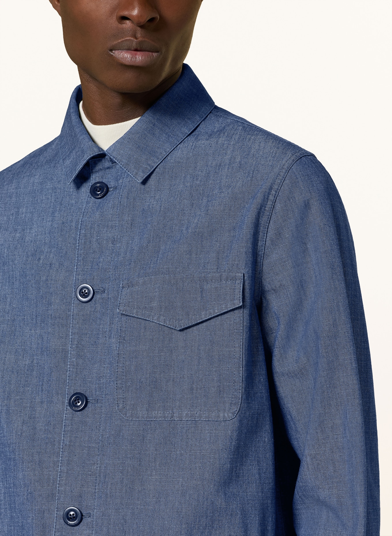 BOGLIOLI Overshirt v džínovém vzhledu: TMAVĚ MODRÁ