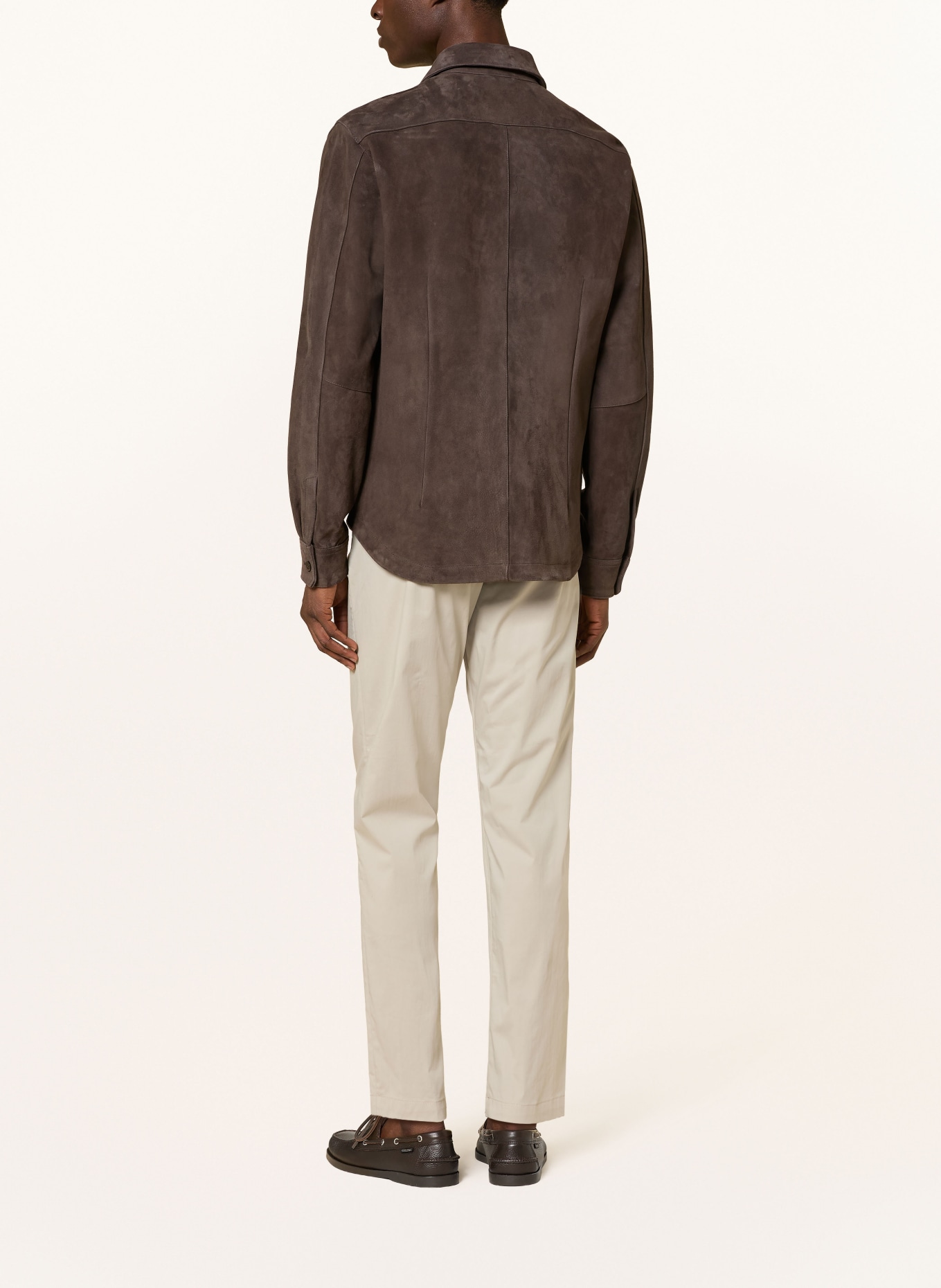 BOGLIOLI Leather overjacket: DARK BROWN