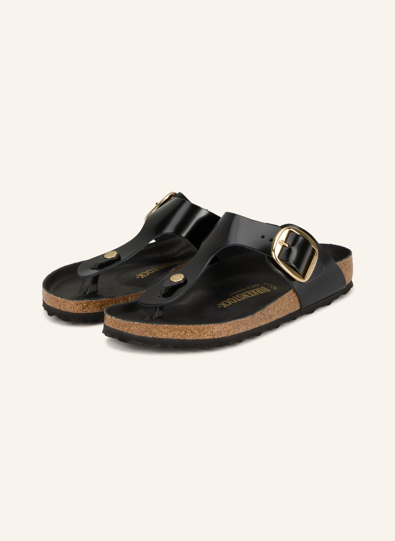 BIRKENSTOCK Zehentrenner GIZEH BIG BUCKLE: SCHWARZ
