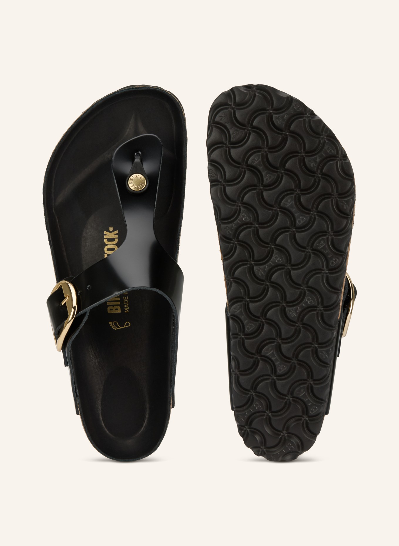 BIRKENSTOCK Zehentrenner GIZEH BIG BUCKLE: SCHWARZ