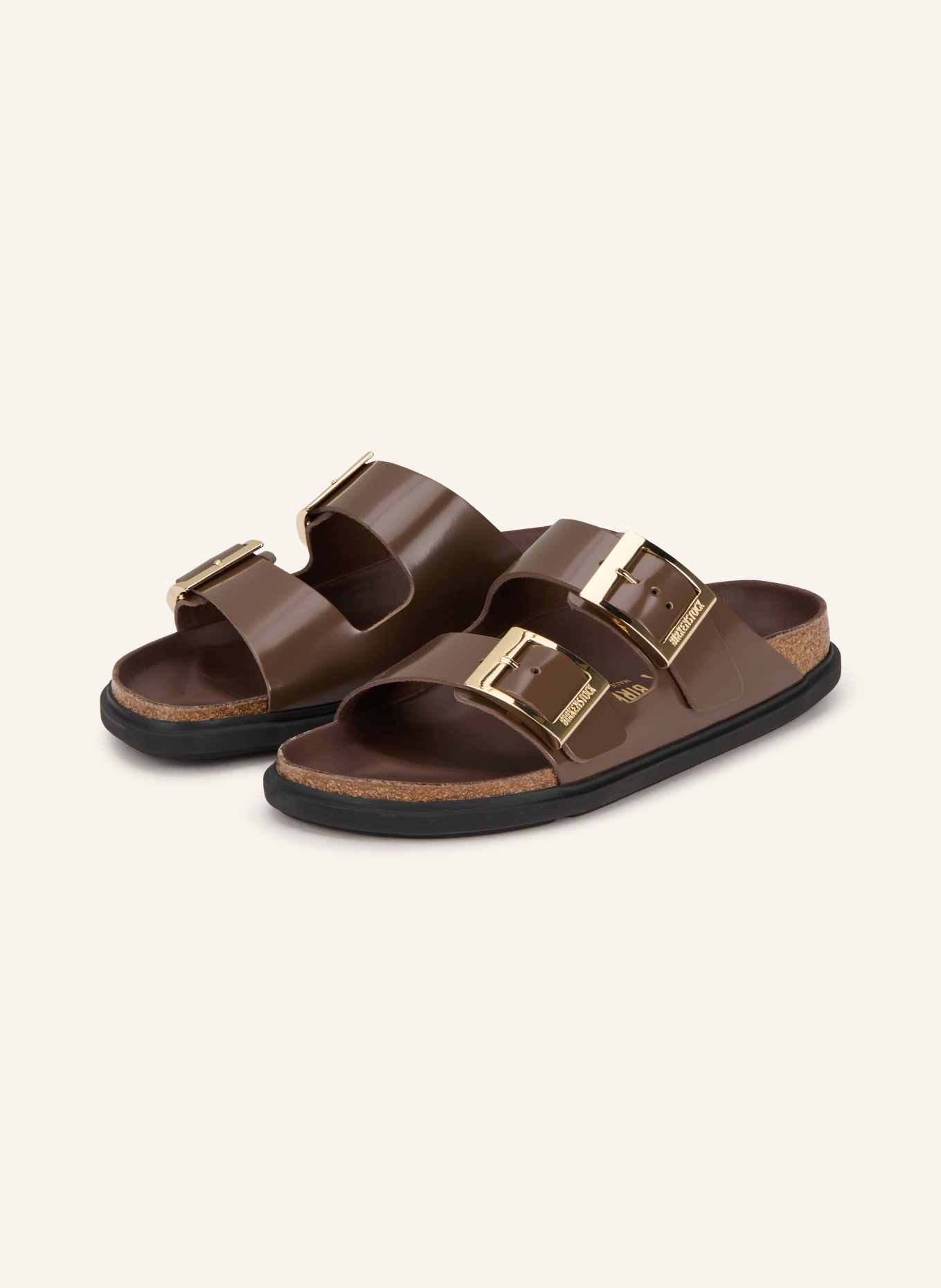 BIRKENSTOCK Pantofle ARIZONA DROPLET BUCKLE: TMAVĚ HNĚDÁ