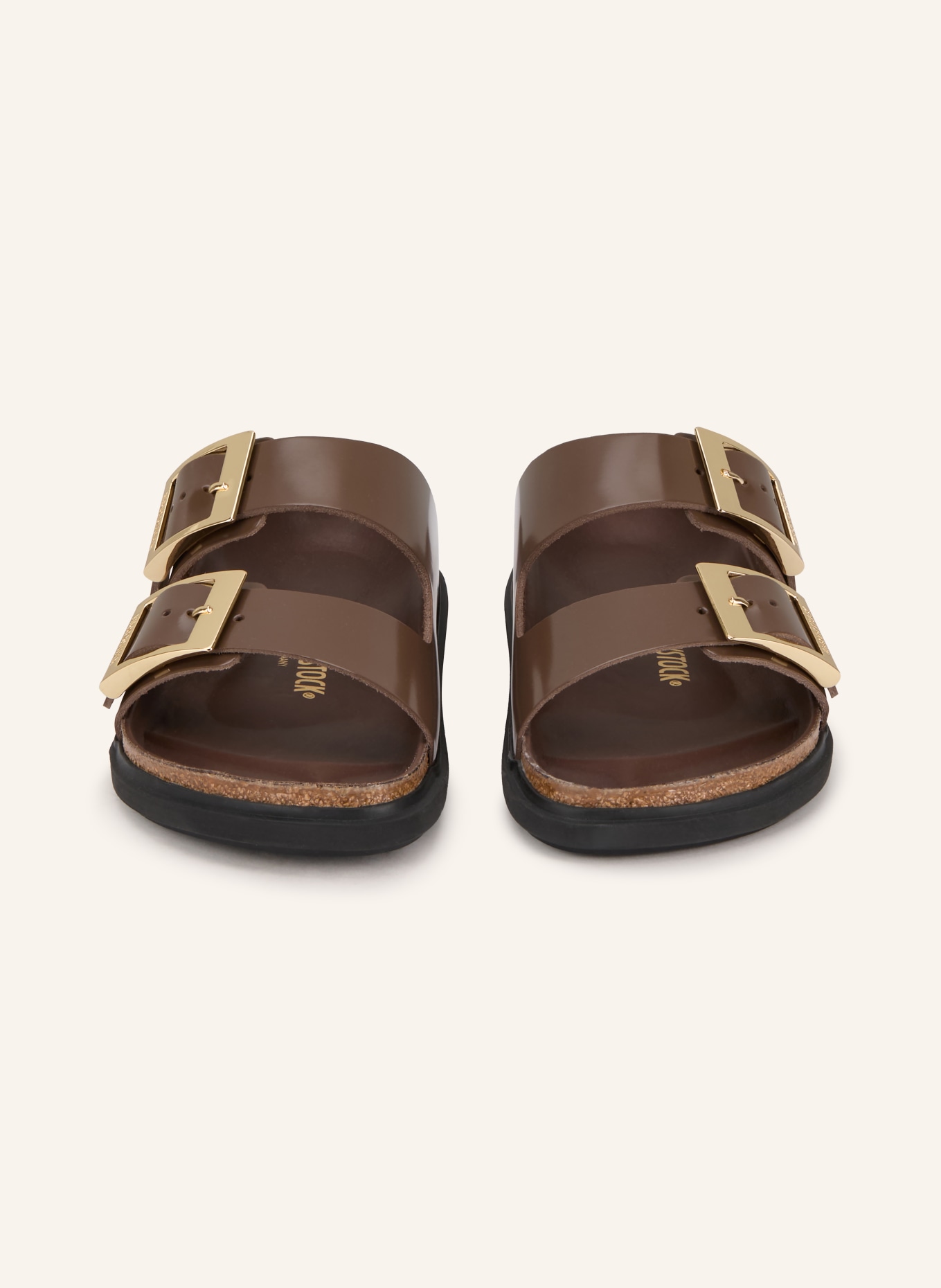 BIRKENSTOCK Pantofle ARIZONA DROPLET BUCKLE: TMAVĚ HNĚDÁ