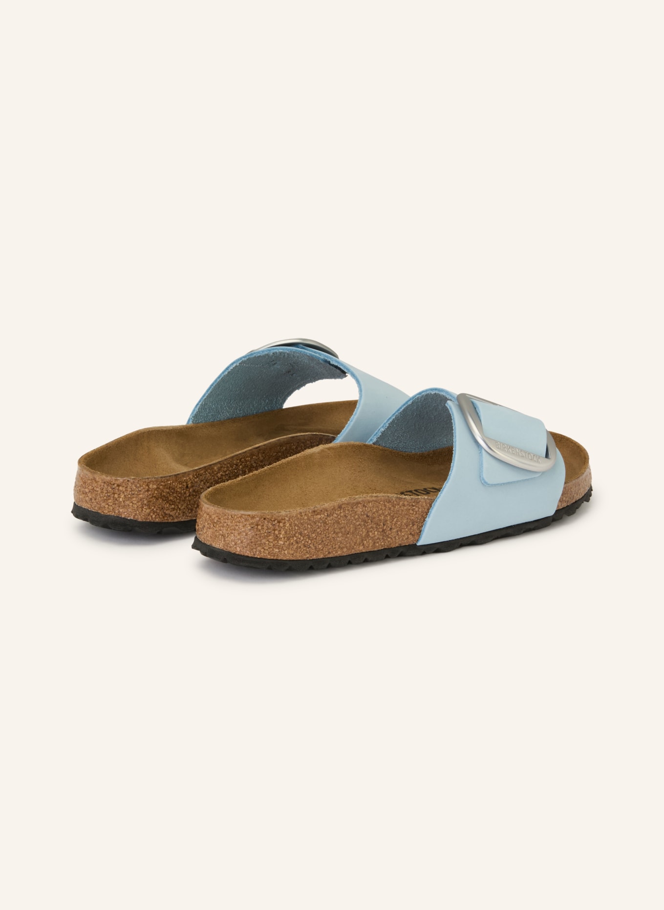 BIRKENSTOCK MADRID BIG BUCKLE mules: LIGHT BLUE / SILVER