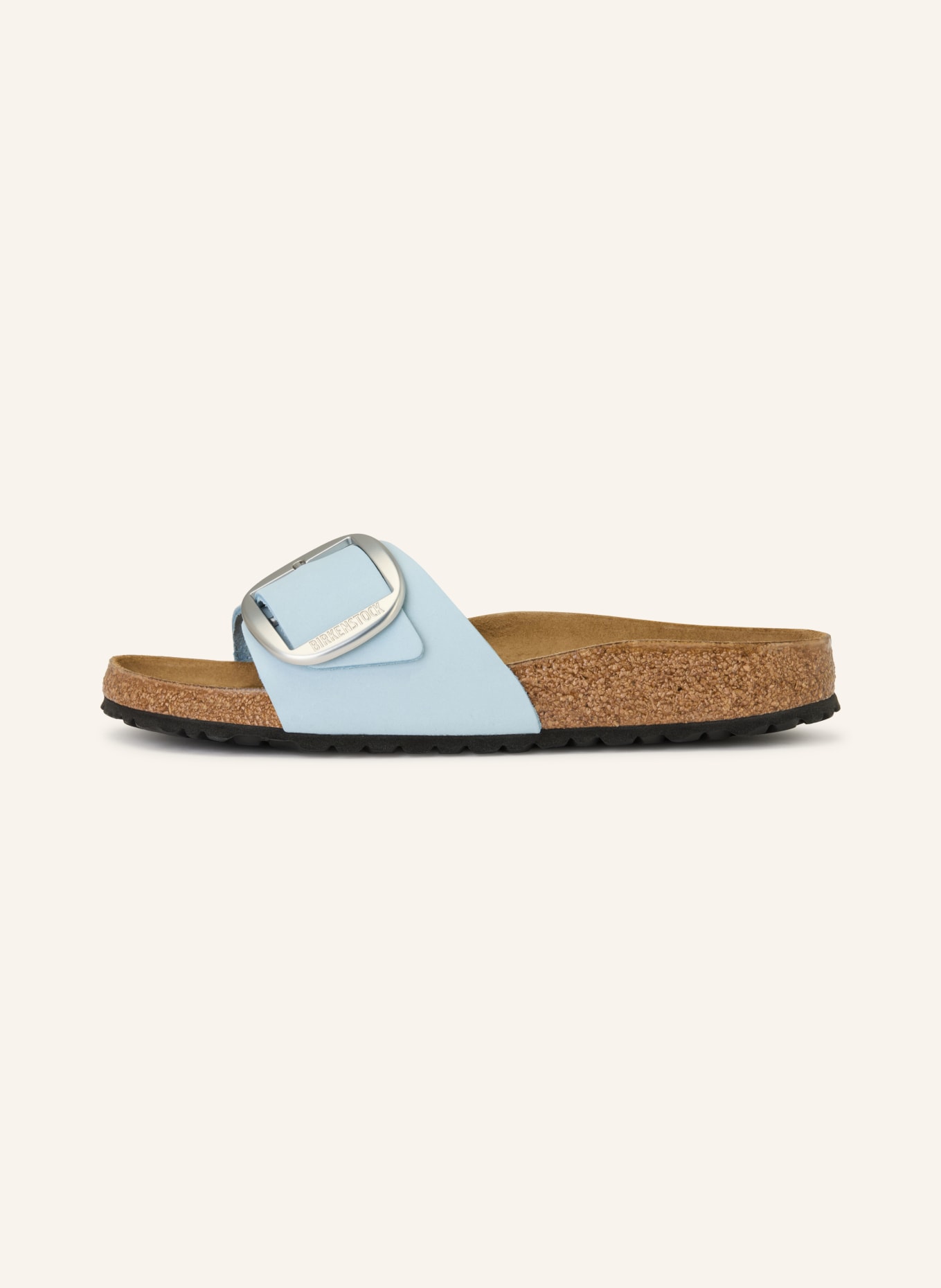 BIRKENSTOCK MADRID BIG BUCKLE mules: LIGHT BLUE / SILVER