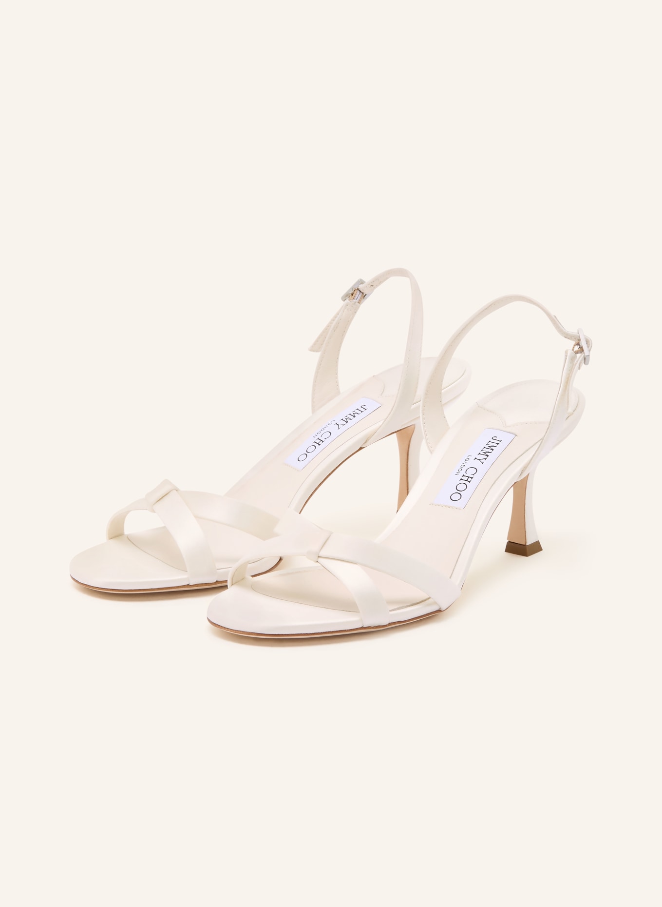 JIMMY CHOO Sandaletten ELSY mit Schmucksteinen: ECRU