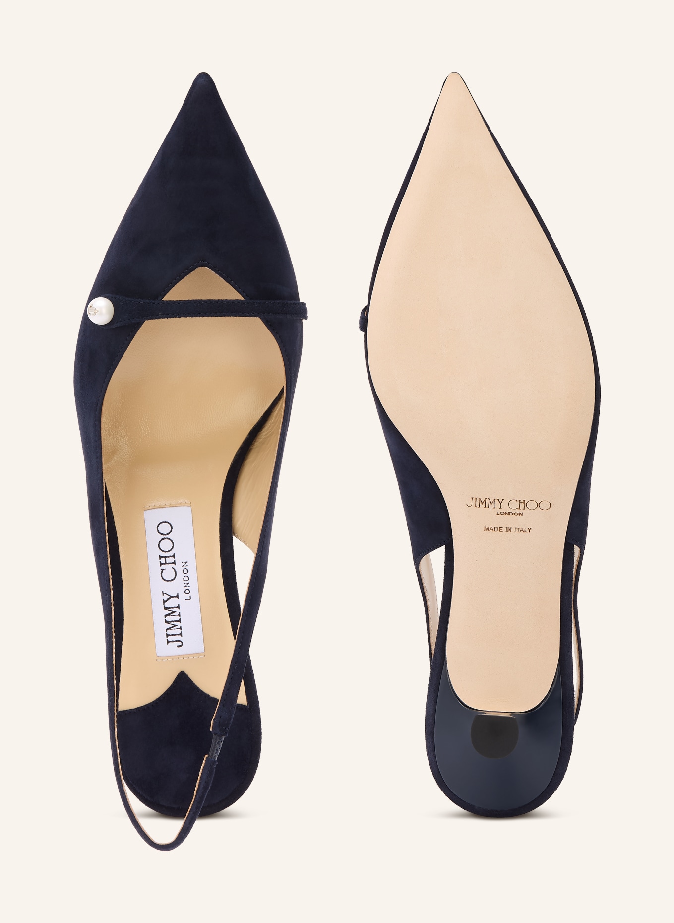 JIMMY CHOO Slingpumps AMITA 45: DUNKELBLAU