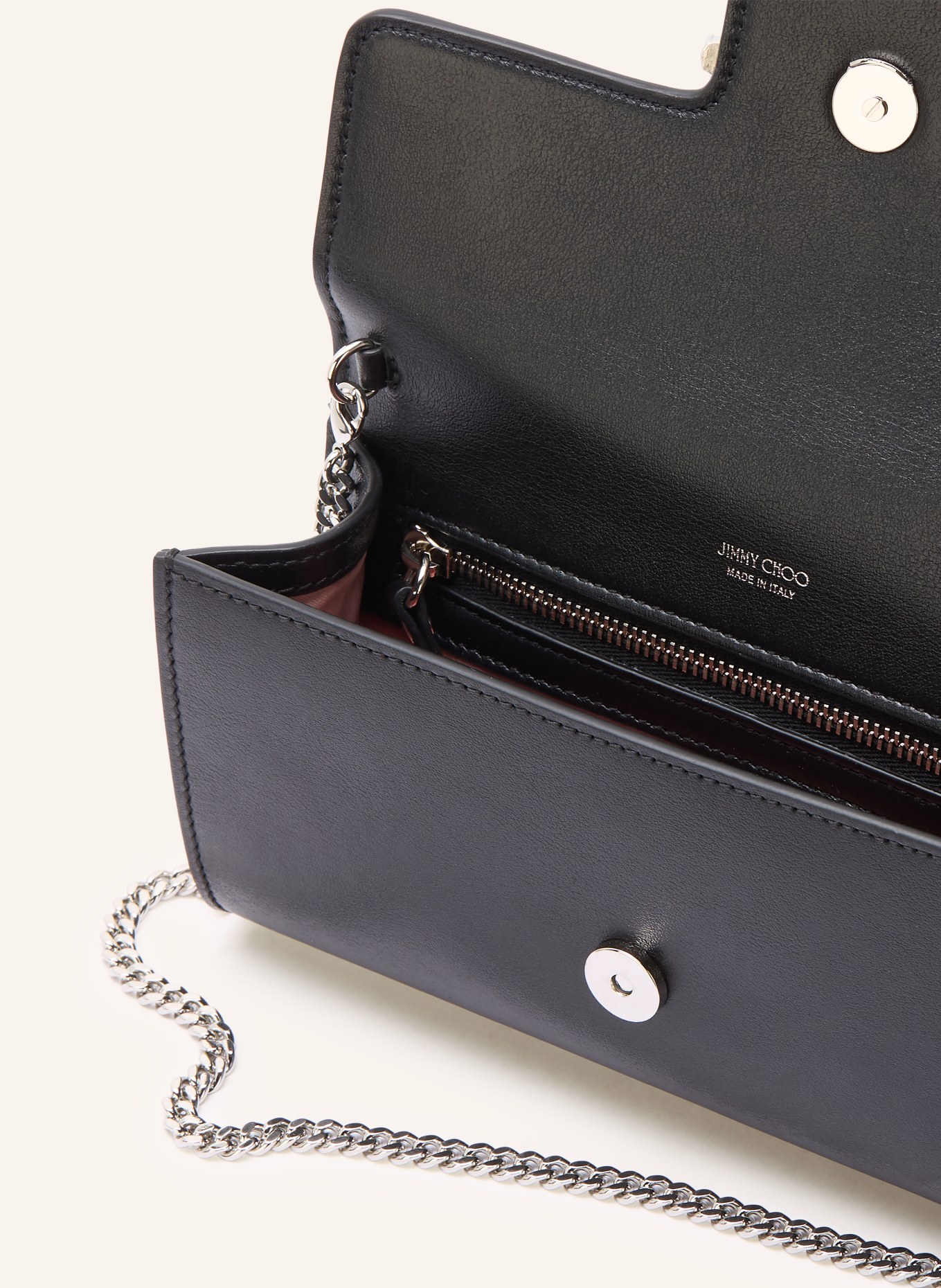 JIMMY CHOO Portmonetka BING do noszenia na ramieniu: CZARNY