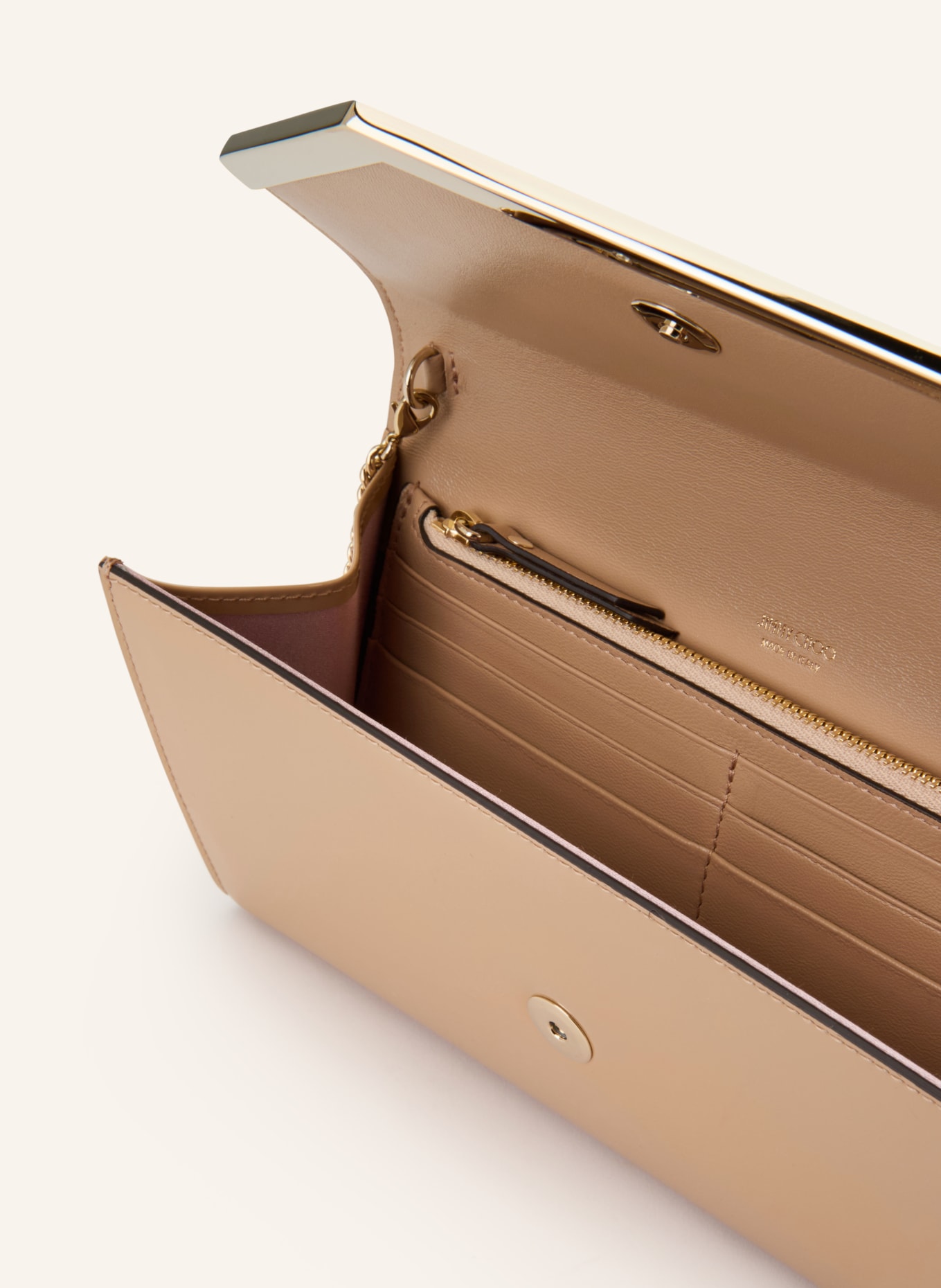 JIMMY CHOO Clutch EMMIE: BEIGE / GOLD