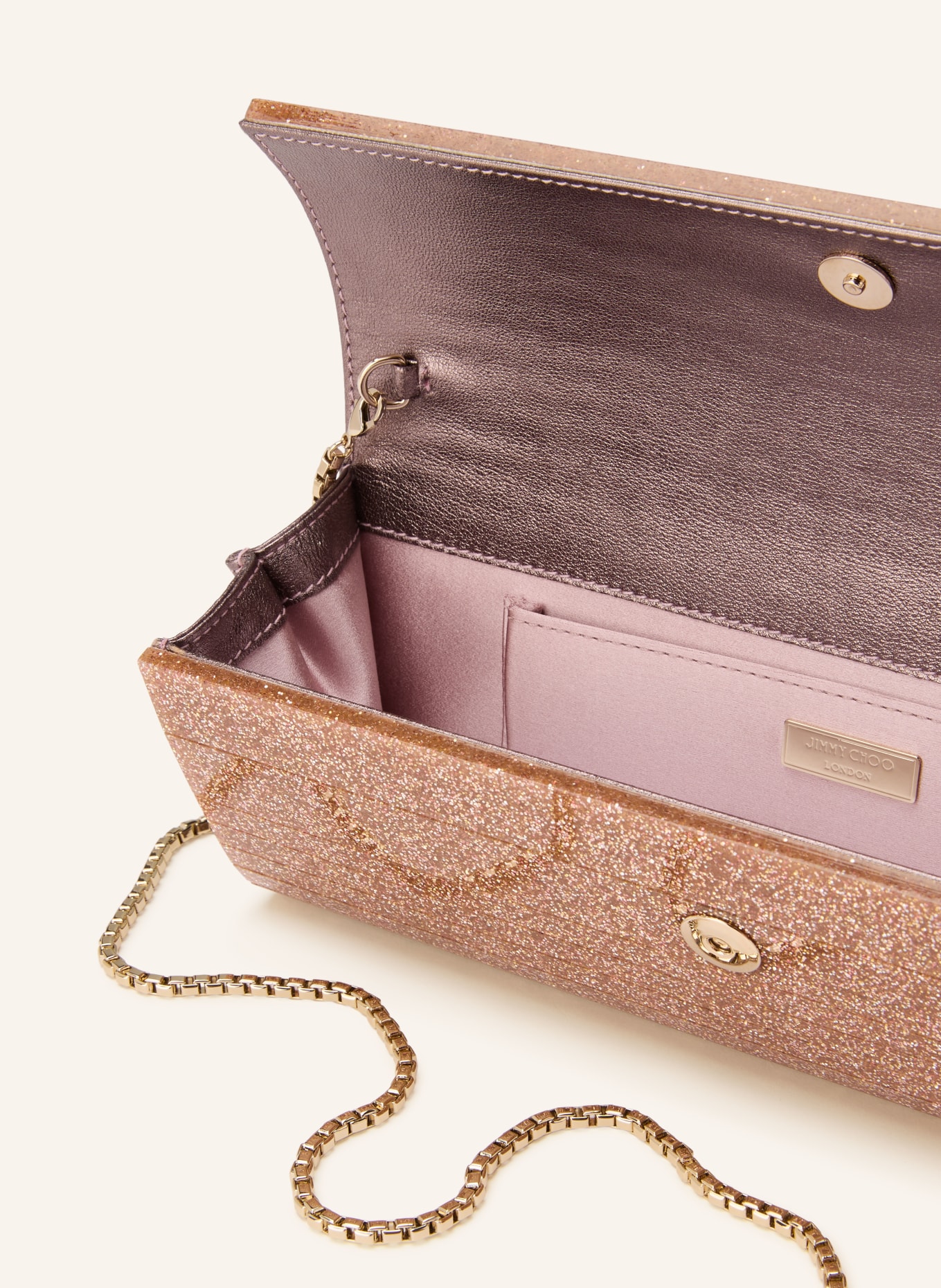 JIMMY CHOO Clutch SWEETIE: ROSÉGOLD / SILBER