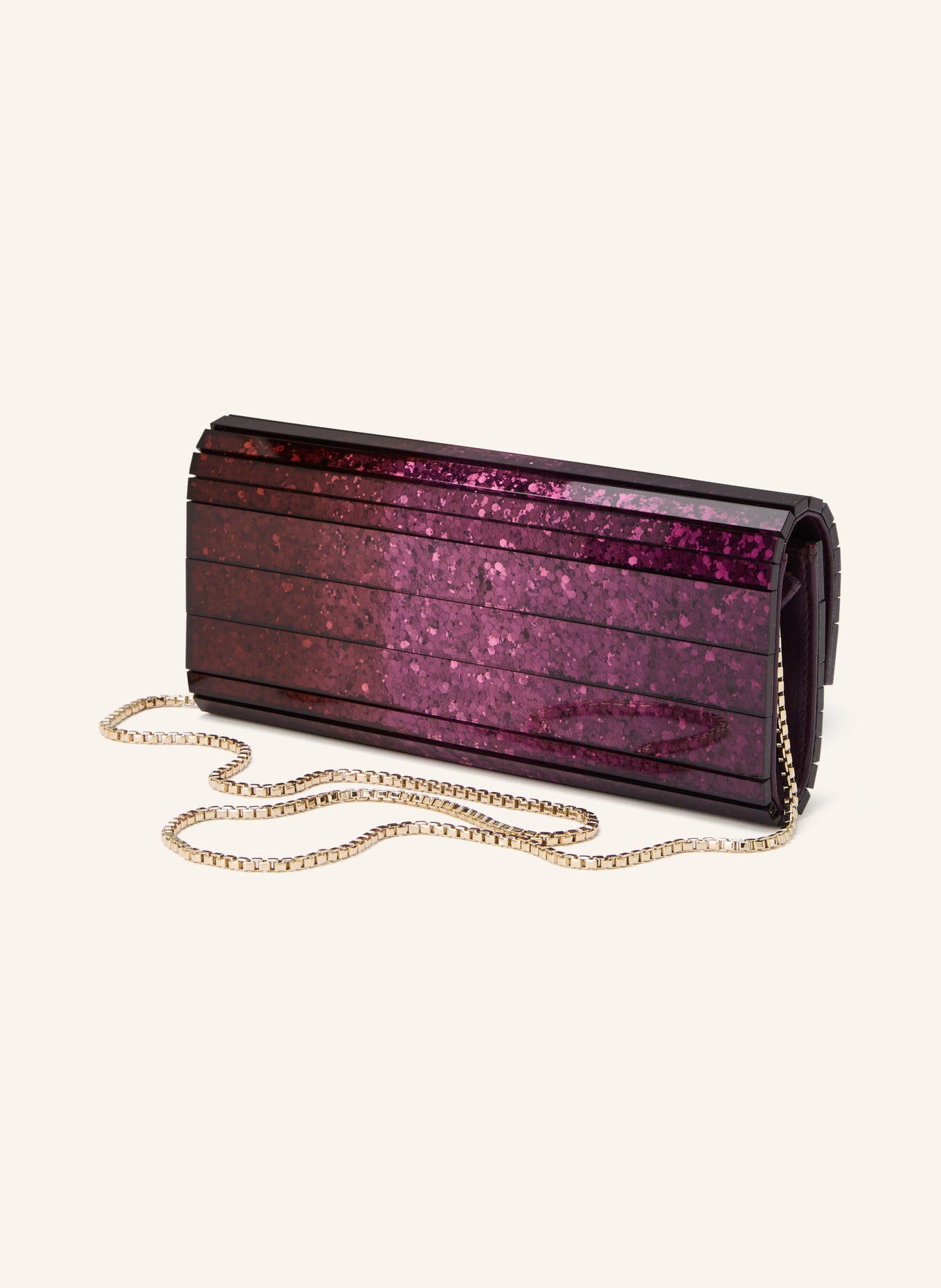 JIMMY CHOO Clutch SWEETIE: DUNKELROT / SILBER