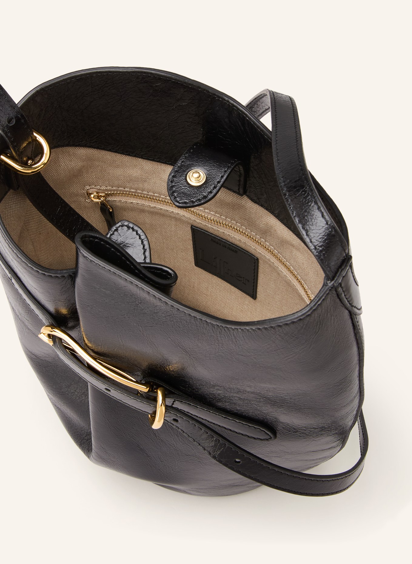 LIFFNER torba z kieszenią: CZARNY / ZŁOTY