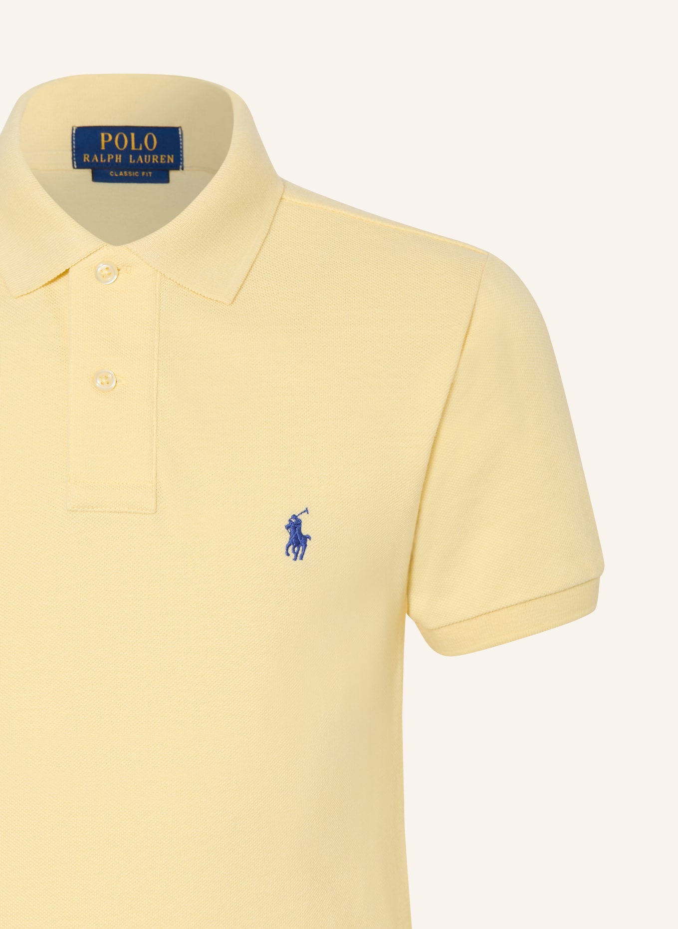 POLO RALPH LAUREN Koszulka polo z pikowanym wzorem: ŻÓŁTY