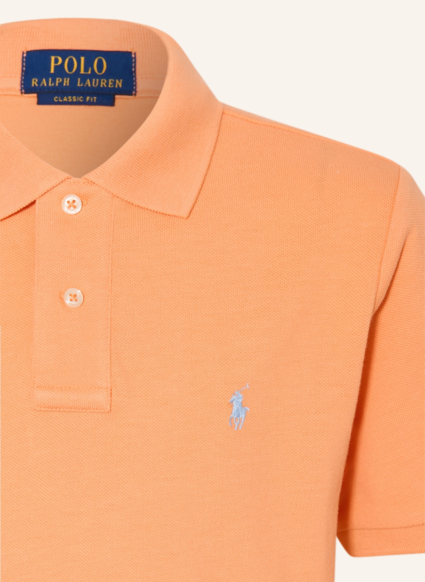 POLO RALPH LAUREN Koszulka polo z pikowanym wzorem: JASNOPOMARAŃCZOWY