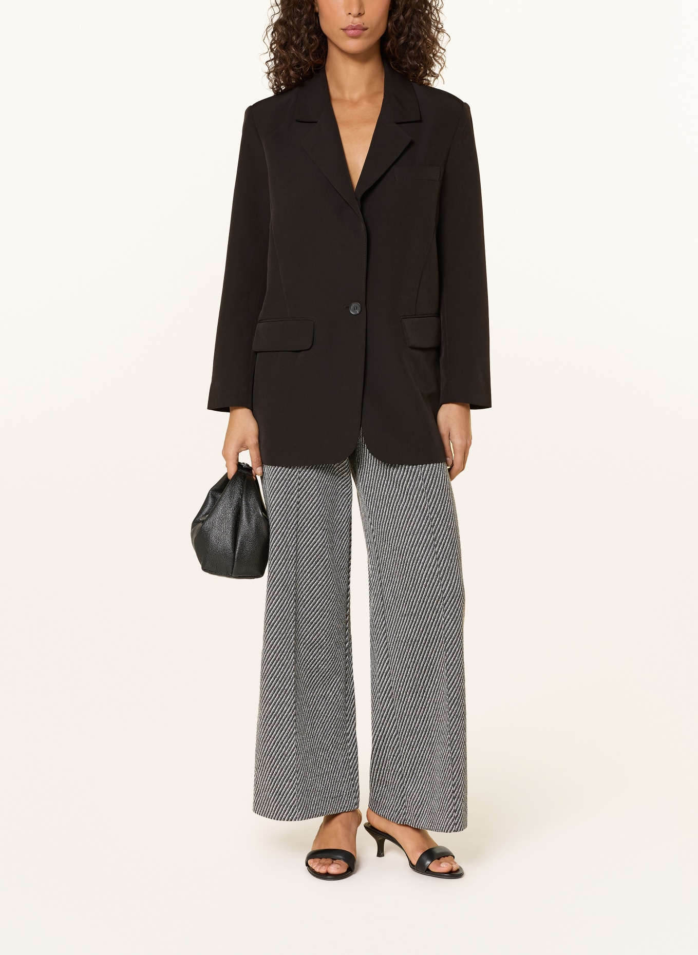 ICHI Marlenehose IHKATE: SCHWARZ / WEISS