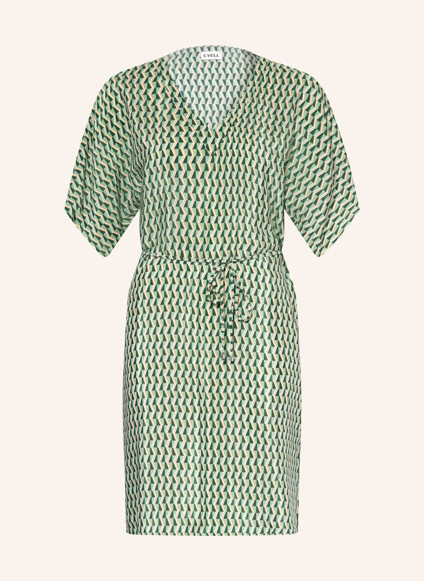 CYELL Beach dress GRAOOVY GRAPHIC: LIGHT GREEN / COGNAC / DARK GREEN