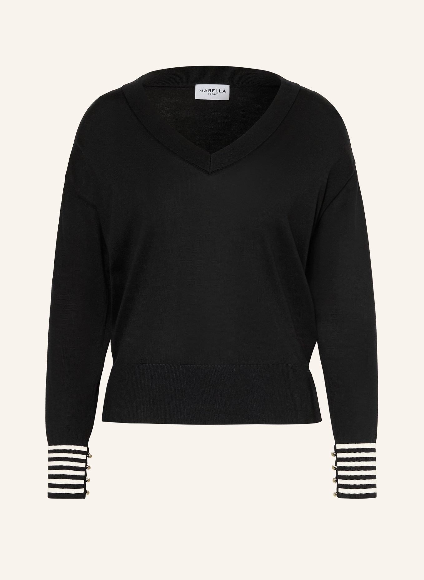 MARELLA Pullover: SCHWARZ / WEISS