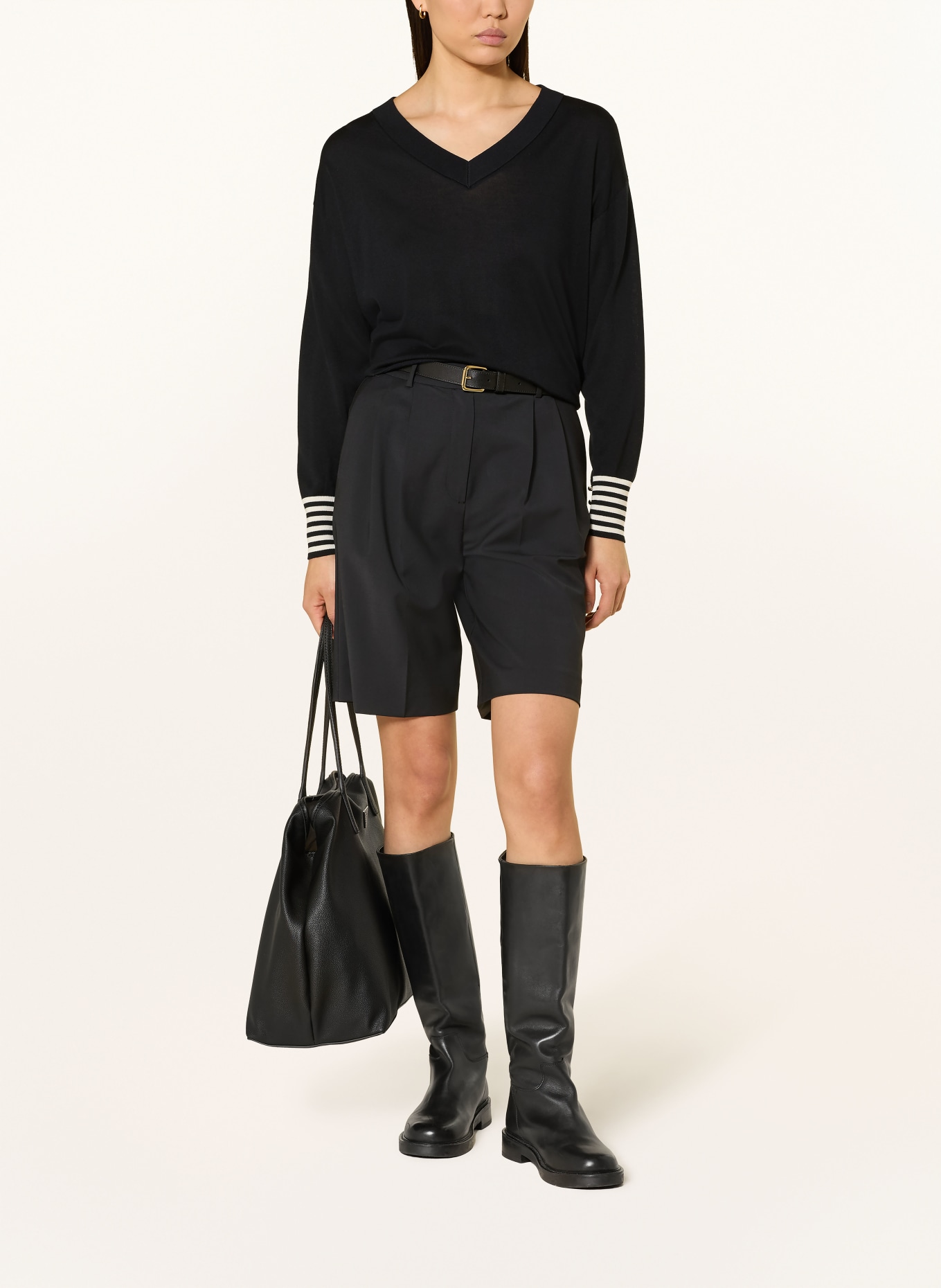 MARELLA Pullover: SCHWARZ / WEISS