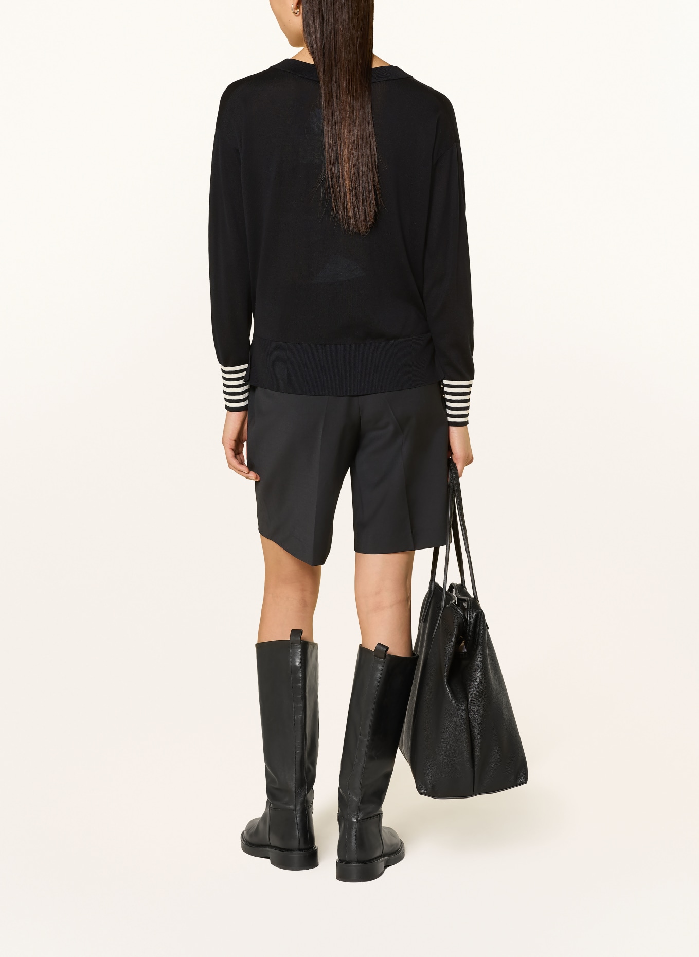 MARELLA Pullover: SCHWARZ / WEISS