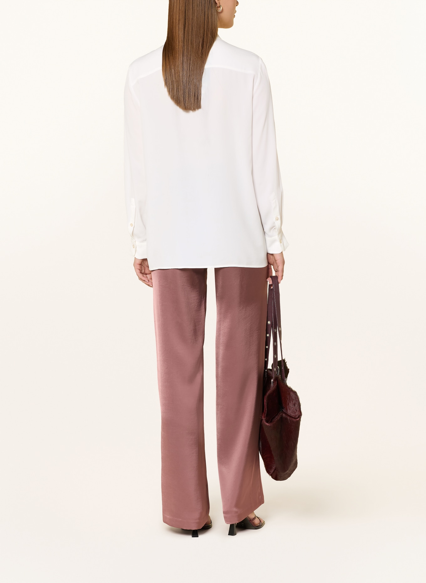 MARELLA Hemdbluse mit Seide und abnehmbarer Schluppe: WEISS